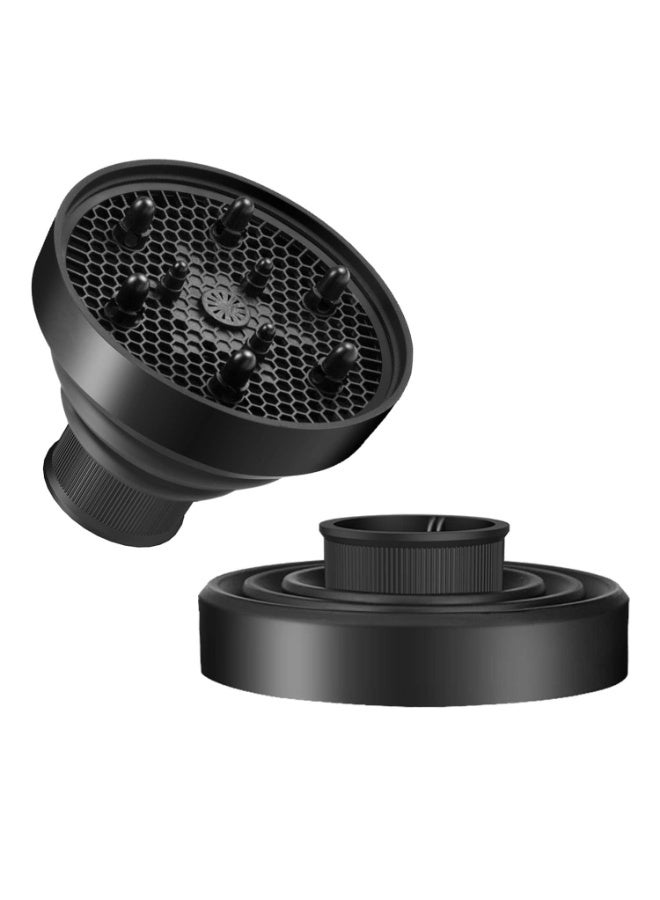 OSHIMA Universal Collapsible Hair Dryer Diffuser, Diffuser Hair Dryer Attachment, Blow Dryer Travel Portable for Curly Wave and Natural Hair, Travel Folding Design Fit Most of blow Dryers-Black - Image 1